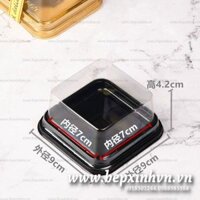 Hộp trung thu nhựa đế đen 100g W09 dày