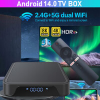 Hộp TV có điều khiển từ xa bằng giọng nói, Smart Set Top Box, Android 14, TV98 Pro, Allwinner H313, Quad Core, 8K, 4K, WiFi kép, BT, 2GB, 16GB