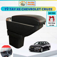 Hộp Tỳ Tay, Bệ Tỳ Tay Cruze 2015 đến 2020 Màu Đen chỉ đỏ có cổng USB lắp đặt dễ dàng