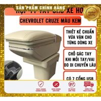Hộp tỳ tay cho xe CHEVROLET CRUZE - 7 cổng usp, 2 ngăn đựng đồ tiện ích - quà tặng cây thông thơm treo xe