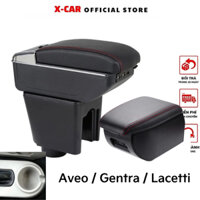 Hộp tỳ tay xe Aveo / Gentra / Lacetti cao cấp tích hợp cổng sạc USB - Bảo hành 12 tháng