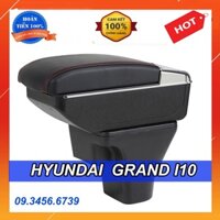 Hộp tỳ tay xe Grand I10 2014-2020 dùng cả 2 bản sedan và hatchabck - Màu đen có cổng USB lắp đặt dễ dàng