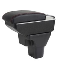 Hộp tỳ tay xe Hyundai I10 2022 2023 2024 màu đen, có cổng USB lắp đặt dễ dàng