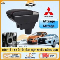 Hộp tỳ tay xe Mitsubishi Attrage và Mirage tích hợp 7 cổng USB lắp đặt dễ dàng