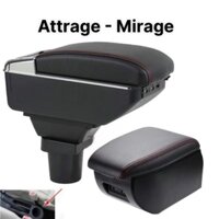 Hộp tỳ tay xe Mitsubishi Attrage và Mirage tích hợp 7 cổng USB lắp đặt dễ dàng_phụ kiện xịn