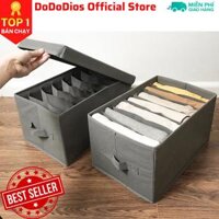 Hộp vải chia 7 ngăn dododios đựng quần áo - hàng chính hãng - Màu Xám HQ2 1Chiếc