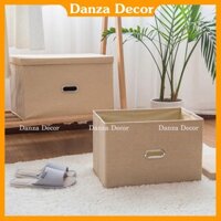 Hộp vải đa năng, Giỏ đựng quần áo có nắp đậy chắc chắn - DANZA HOME DECOR