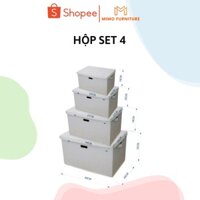 Hộp Vải Để Đồ Có Nắp Rời Quai Inox Cao Cấp, Thùng Đựng Quần Áo Chăn Màn Gấp Gọn Nhiều Kích Thước MIMO FURNITURE