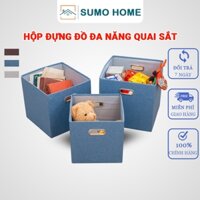 Hộp Vải Đựng Đồ Đa Năng Sumo Home, Hộp Đựng Đồ Quai Sắt Cứng Cáp Đựng Quần Áo, Đồ Chơi, Đồ Dùng Gấp Gọn