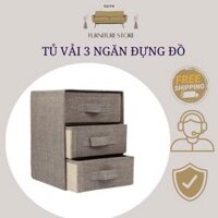 Hộp Vải Đựng Đồ Đa Năng - Tủ Vải 3 Ngăn Thiết Kế Gấp Gọn Tiện Ích Vải Oxford Cao Cấp