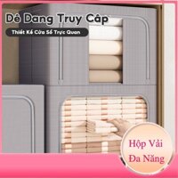 Hộp Vải Đựng Đồ, Đựng Quần Áo, Đồ Lót Gấp Gọn - Thùng Đựng Đa Năng Có Nắp Đậy 66l-100l HVĐN