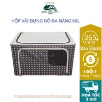 ۞Hộp vải đựng đồ HONEYBEE đa năng,Túi Quần Áo 66L Polyester Chống Thấm Nước Khung Thép Chắc Chắn Living