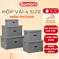 Hộp vải đựng quần áo, đựng đồ có nắp đa năng 4 kích thước vải oxford 600D-Thùng đựng quần áo, chăn gấp gọn tiện dụng