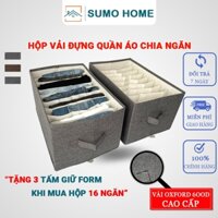 Hộp Vải Đựng Quần Áo SUMO HOME Gấp Gọn, Hộp Vải Đựng Quần Áo Chia Ngăn Vải Oxford 600D Cao Cấp Xuất Khẩu Mỹ