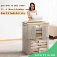 Hộp Vải Đựng Quần Áo Vải Khung Thép, Thùng Đựng Quần Áo Đồ Lót, Đồ Chơi, Hộp Đa Năng Kích Thước Lớn 66L-100L HLTCC