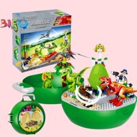 Hộp vali đồ chơi khủng long có quai xách hàng đẹp bộ đồ chơi lắp ráp lắp ghép mô hình khủng long 320pcs quà tặng bé trai