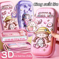 Hộp văn phòng phẩm 3D StereoHộp bút cho học sinh tiểu học Hộp bút hoạt hình