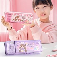Hộp Văn Phòng Phẩm Hộp Đựng Bút Chì Khóa Mật Khẩu Hộp Đựng Bút Chì Hai Lớp Dung Tích Lớn W2s4