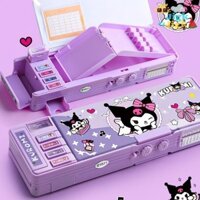 Hộp văn phòng phẩm JIGK, Bút chì hai lớp bằng nhựa, Pochacco đa chức năng / Kuromi / Cinnamoroll / Melody Hộp bút khóa mật khẩu kép Quà tặng