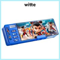 Hộp văn phòng phẩm WITTE, Khóa mật khẩu kép Bút chì Nezha, Túi đựng bút dung lượng lớn hoạt hình Văn phòng trường học