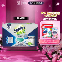 Hộp Viên Rửa Chén Bát Sunlight 5 in 1 Dành Cho Máy Rửa Chén (28 Viên/Hộp)