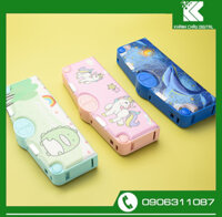 Hộp viết hộp đựng bút bóp viết đa năng nhiều ngăn tiện dụng bao gồm thước, kéo, gôm và chuốt chì.