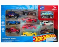 Hộp Xe Hot wheels 10 Chiếc Kim Loại 25049