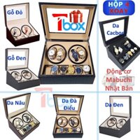 Hộp xoay đồng hồ cơ Tbox cho 10 chiếc- Hộp đựng đồng hồ cơ bằng da gỗ 4 xoay 6 bày nhiều loại