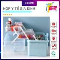 Hộp y tế Xihomi, hộp thuốc gia đình mini bằng nhựa 3 tầng