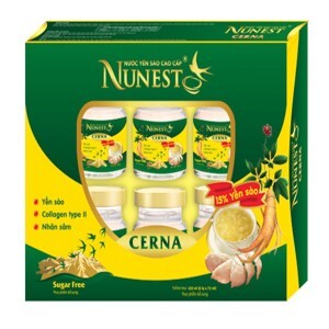Hộp yến sào cao cấp nhân sâm collagen không đường Nunest Cerna (6 lọ x 70ml)