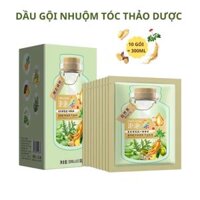 (Hộp10 Gói) Dầu Gội Nhuộm Tóc Thảo Dược Tại Nhà BUBBLE Với 2 Màu Đen Tự Nhiên Và Nâu Hạt Dẻ Giúp Lên Màu Tóc Tươi Trẻ Tự Nhiên Hơn Tặng Kèm Bộ Dụng Cụ Nhuộm Tóc