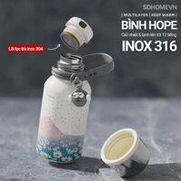 [Hope núi Fuji] Bình Giữ Nhiệt Inox 316 Big Car - Hình Núi Fuji Hoa Hồng Hope