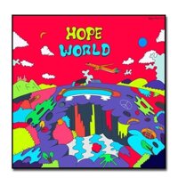 ■∏☾Hope World bìa album tùy chỉnh nhóm thanh niên chống đạn bức tranh sơn dầu kỹ thuật số vẽ tay tự làm