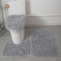 Hopeup 1 Bộ Thảm Vệ Sinh Siêu Mềm Hình Chữ U Miếng Lót Chân Chống Trơn Trượt Thảm Trải Sàn Để Trang Trí Phòng Tắm Gia Đình
