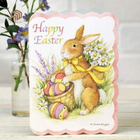 Hopeup 10 / 20 / 30 Chiếc Thiệp Chúc Mừng Thỏ Phục Sinh Cắt Chết Tin Nhắn Truyền Cảm Hứng Thẻ Tác Phẩm Nghệ Thuật Có Phong Bì Cho Thông Báo Ghi Chú Ngày Lễ