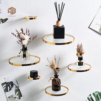 Hopeup Cây Kệ Nổi Hiện Đại Trang Trí Nhà Sắt Rèn Treo Tường Kính Giá Cho Nhà Hàng