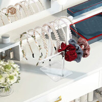 HOPEUP Giá trưng bày vòng tròn tóc Acrylic Thanh lịch sắp xếp trưng bày cho khăn trùm đầu Phụ kiện dây buộc tóc