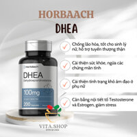 Horbaach DHEA 100mg - Viên uống tăng cường sinh lý nam và nữ, cân bằng nội tiết tố, chống lão hóa 200 viên