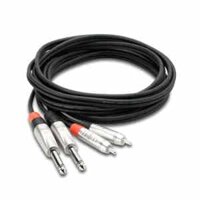 Hosa HPR-005X2 Pro Stereo Interconnect Cable | Dây Cáp Stereo 2 Jack 6.35mm (6 ly) TS sang 2 Jack RCA (Dài 1,5m)