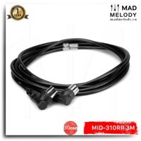 Hosa MIDI Cable MID-310RR (5-pin DIN - 5-pin DIN) (3m) [Dây cáp MIDI 5-pin đơn đầu gập vuông hàng xịn, NEW & chính hãng]