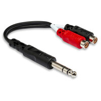 Hosa YPR-102 Stereo Breakout Cable | Dây Cáp Chia Stereo Jack 6.35mm (6 ly) TRS đực sang 2 Jack RCA cái (L/R)