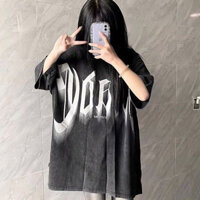 Hoshino Áo phông áo thun unisex  Ngắn Tay Cổ Chữ ROUND In Chữ Phong Cách hip hop MAR1301