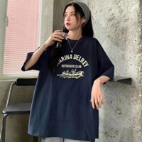 Hoshino Áo phông áo thun unisex  Ngắn Tay Cổ Chữ ROUND In Chữ Phong Cách hip hop MAR1303