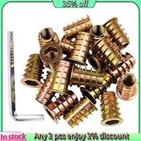 Hot-100 Cái M6 x 15mm Nội Thất Vít Trong Hạt Ren Gỗ Chèn Bu Lông Dây Kết Nối Lục Giác Ổ Cắm Ổ Cắm