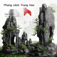 [HOT 2023]Bể cá hòn non bộ trang trí hồ cá mô phỏng cảnh quan đồ trang trí bằng đá giả hang đá đỉnh gói nhựa hàng thủ cô