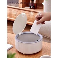 [HOT 2023]Mini Để Bàn Thùng Rác Bấm Vỏ Đạn Vòng Áp Lực Có Nắp Sọt Rác Hộp Bảo Quản Đồ Lặt Vặt Ký Tú