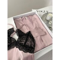 [HOT 2024] Cùng phong cách với miếng đệm ngực, váy ngủ có dây đeo ren gợi cảm, bộ đồ nhung thuần kh