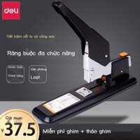 [HOT 2024] Deli hạng nặng dày lớp kim bấm 210 trang lớn cánh tay dài kim bấm dày máy đóng văn phòng