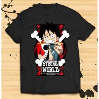 HOT-ALE - mẫu áo thun ONE PIECE ANIME MONKEY D LUFFY STRONG WORLD áo mẫu mới