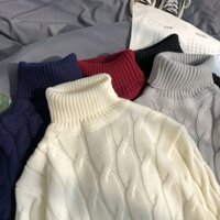 [HOT ALN06] Áo len trơn vặn thừng kép cổ lọ nhiều màu sắc dành cho nam